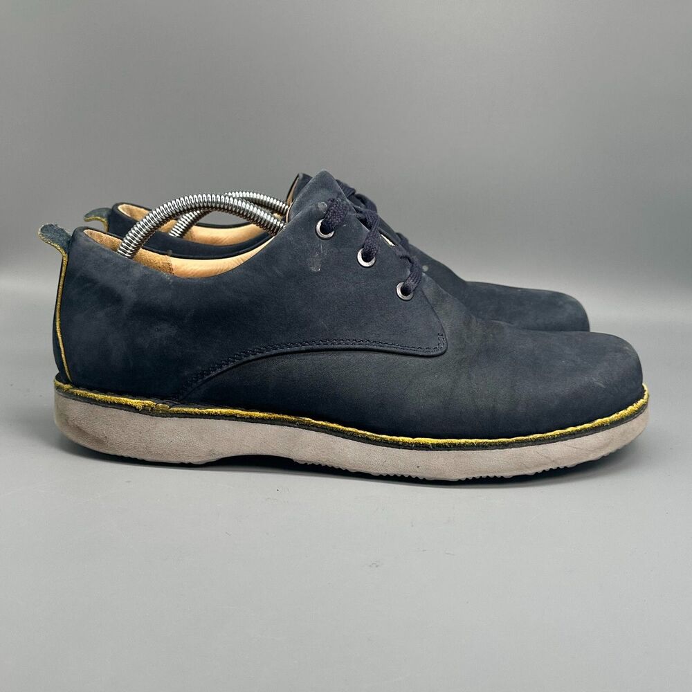 Samuel Hubbard Free Men 11 Navy Blue Nubuck Leather Oxford Shoes Lace-Up Classic